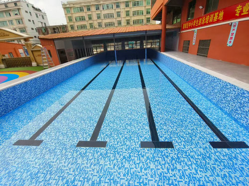 建宁学校钢结构拼装游泳池防水胶膜泳池项目